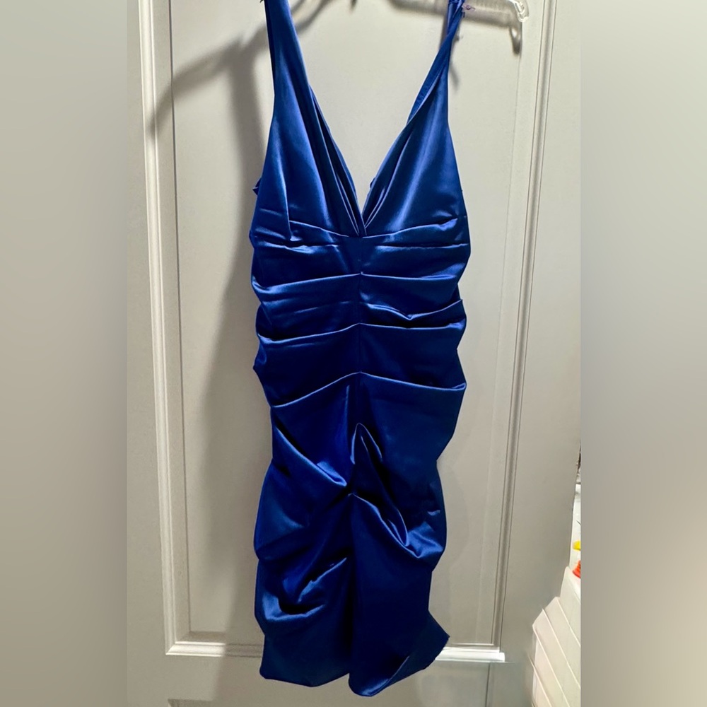 Vintage Nicole Miller Blue Ruched Dress